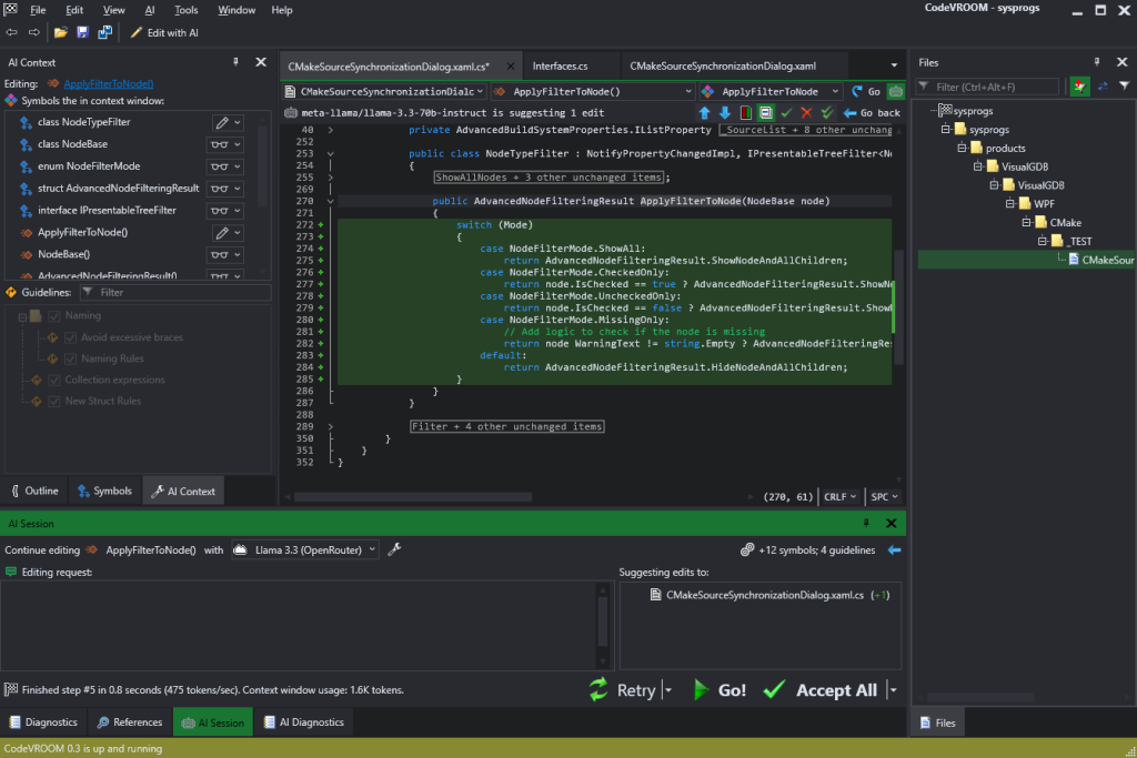 Symbol-Level Editing – CodeVROOM Documentation